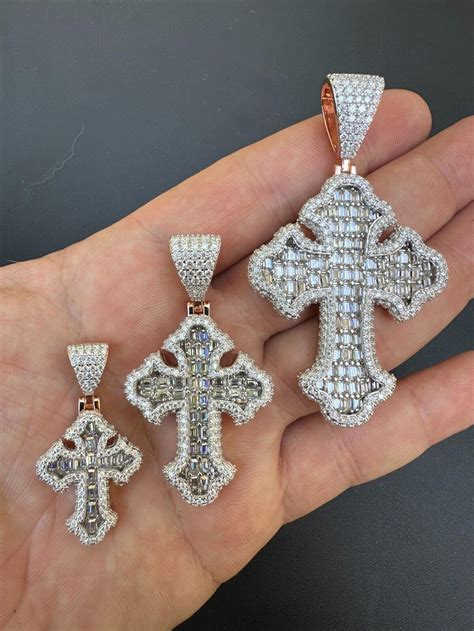 moissanite gothic tupac cross pendant.